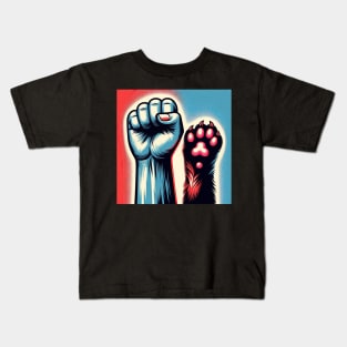 Paws and Protest: United Strength Illustration Kids T-Shirt